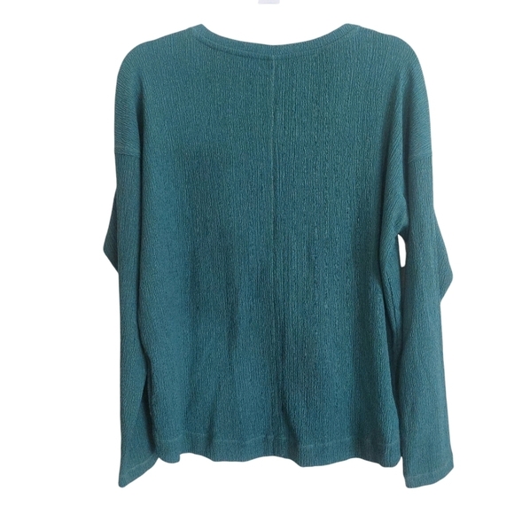 Anthropologie Long Sleeve Textured V-neck Top- size M - Picture 3 of 7